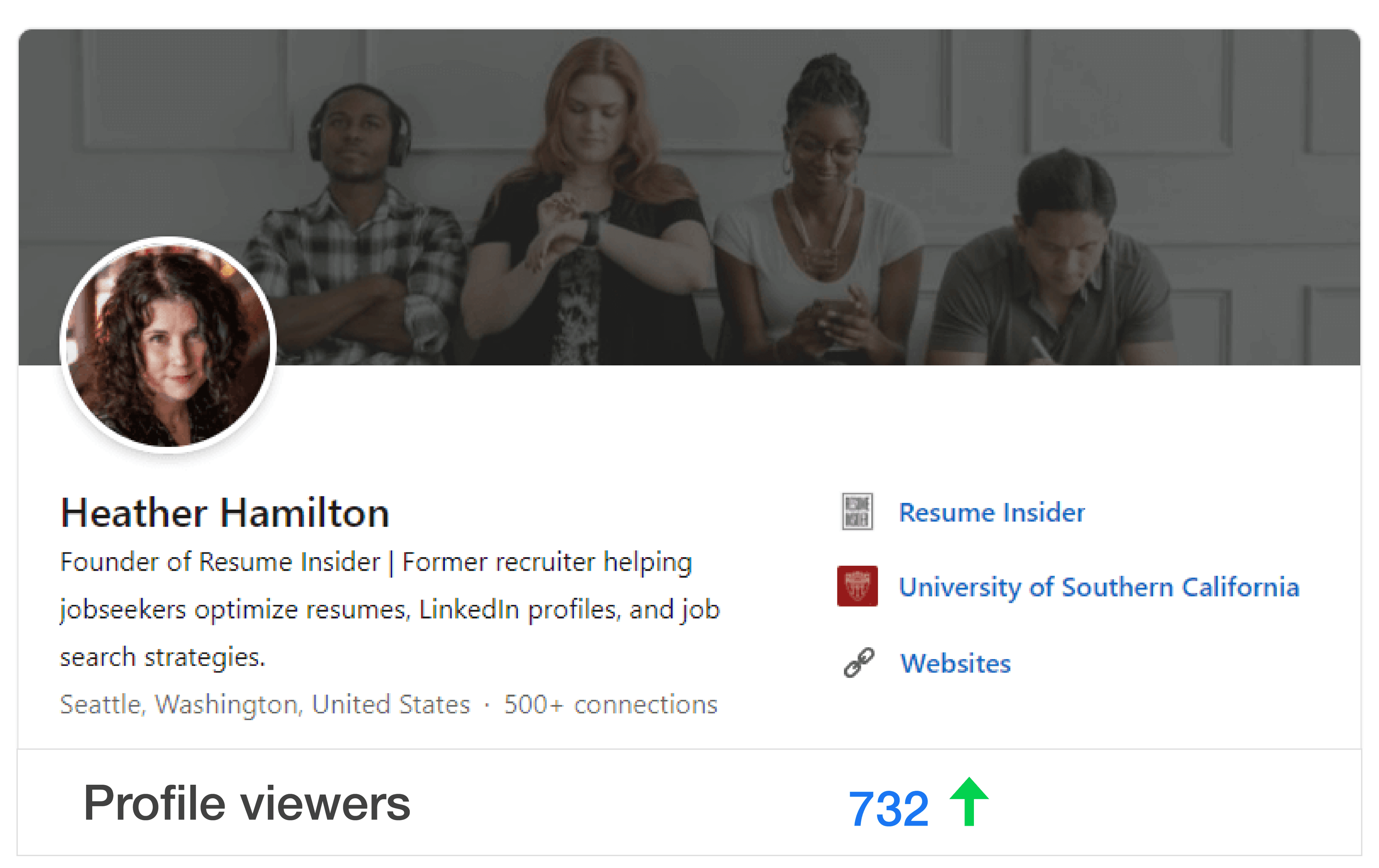 LinkedIn profile header